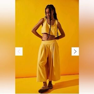 NWT - Free People Maritza Culotte Set yellow Medium